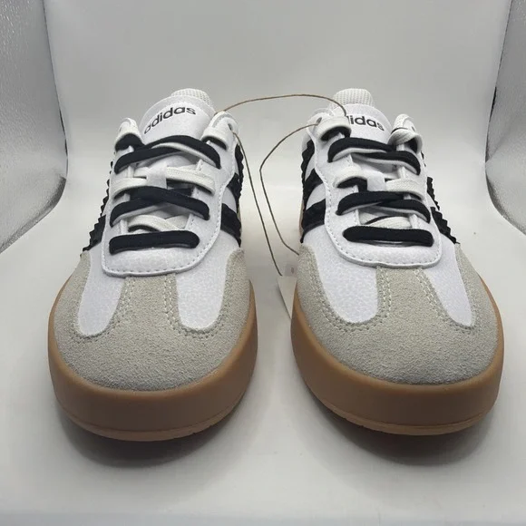 Adidas Women White Black Gum Sole Low Top Striped Athletic Sneakers . Size 9 - Picture 12 of 15